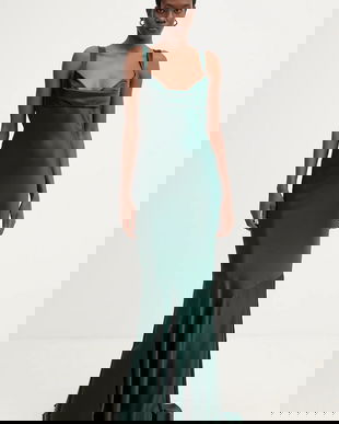 Retrofete rochie Vinicia culoarea verde, maxi, evazați, R-FW25-11952-17