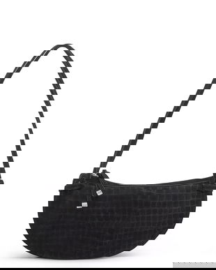 Tous geanta de mână din piele întoarsă Hombro Halfmoon culoarea negru, 2002359051