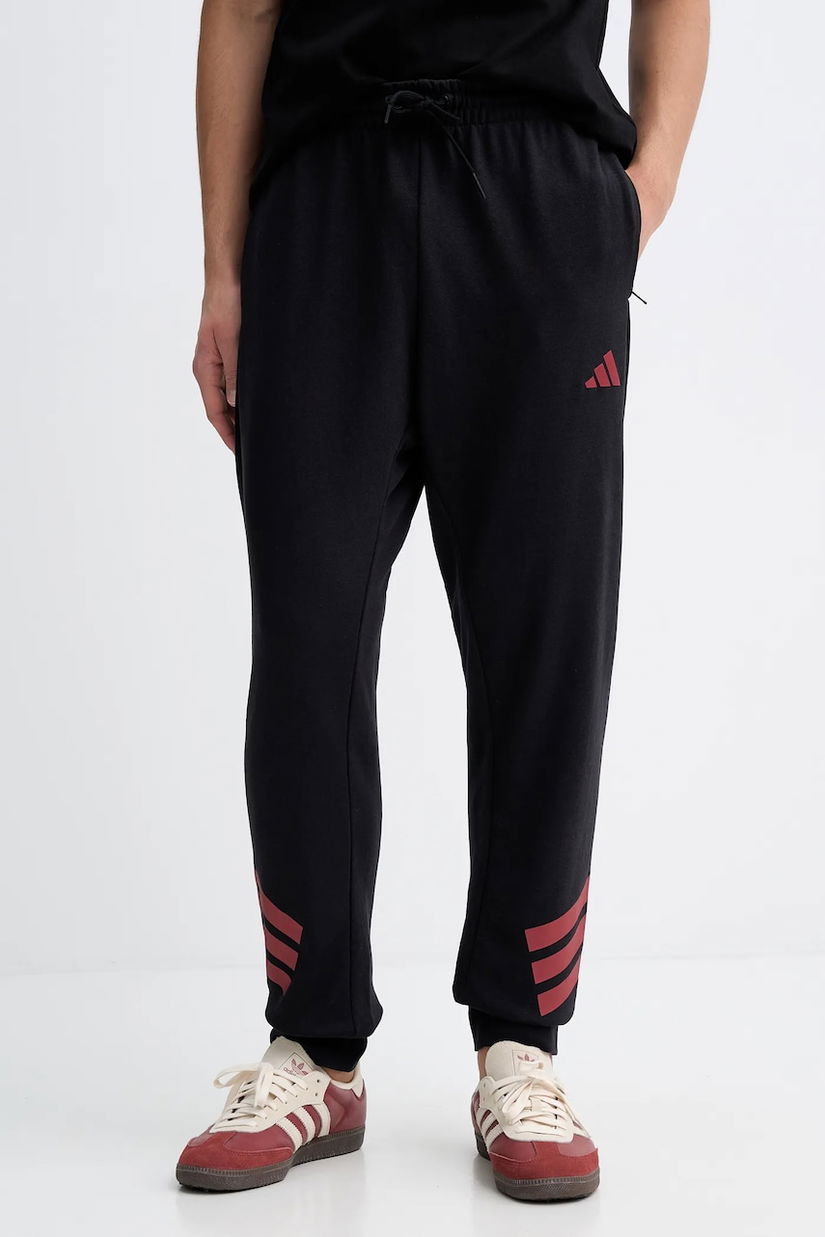 adidas pantaloni de trening culoarea negru, cu imprimeu, KS3021
