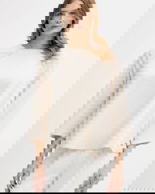 Joop! bluză culoarea bej, uni, 30100460