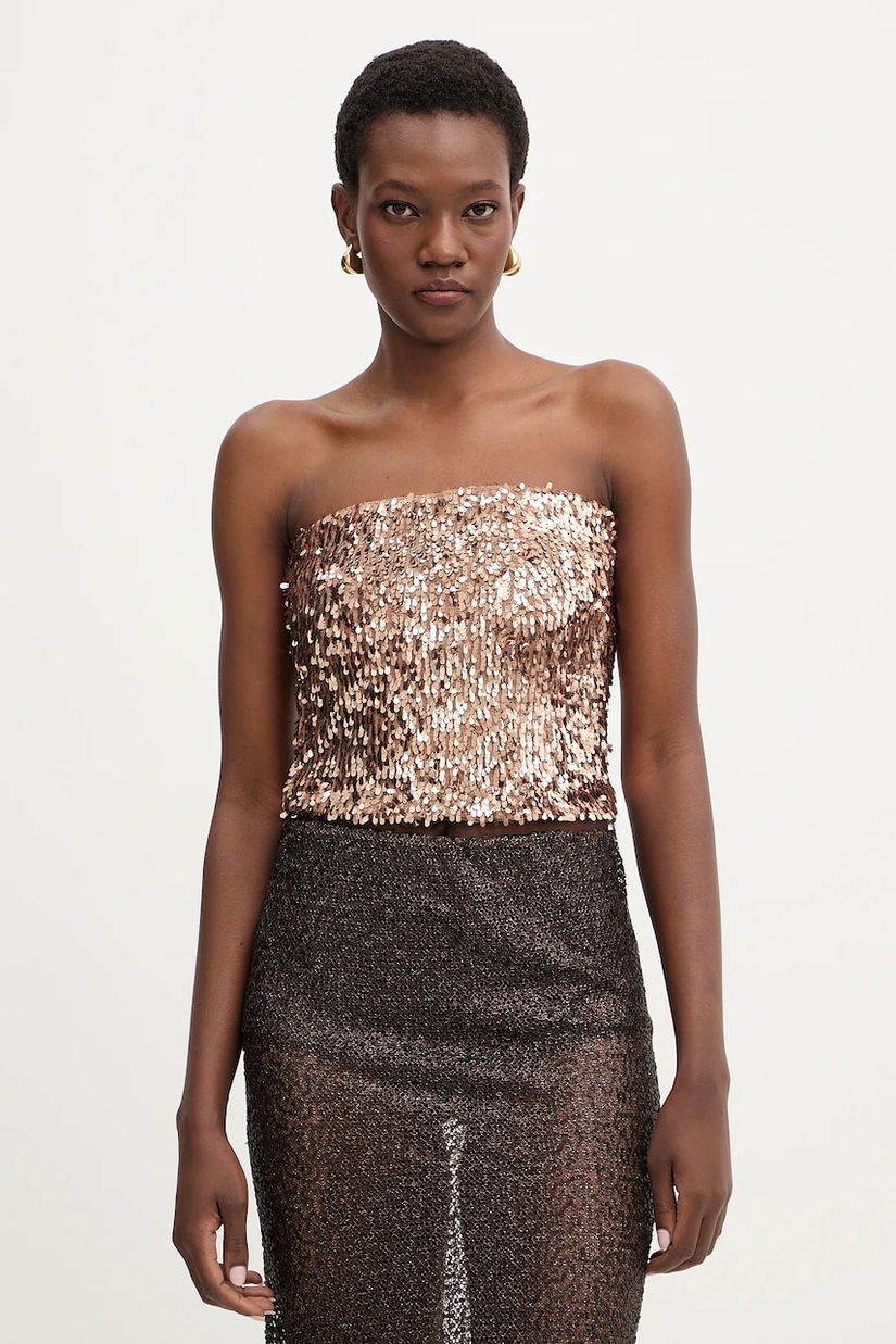 Haveone bluză culoarea maro, uni, RMA-P054