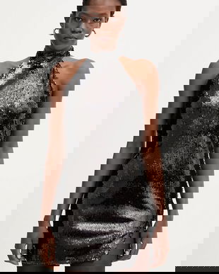 Haveone rochie culoarea negru, mini, mulată, AGE-P076