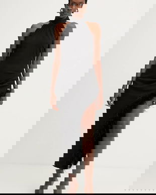 Haveone rochie culoarea negru, maxi, mulată, AVS-P067