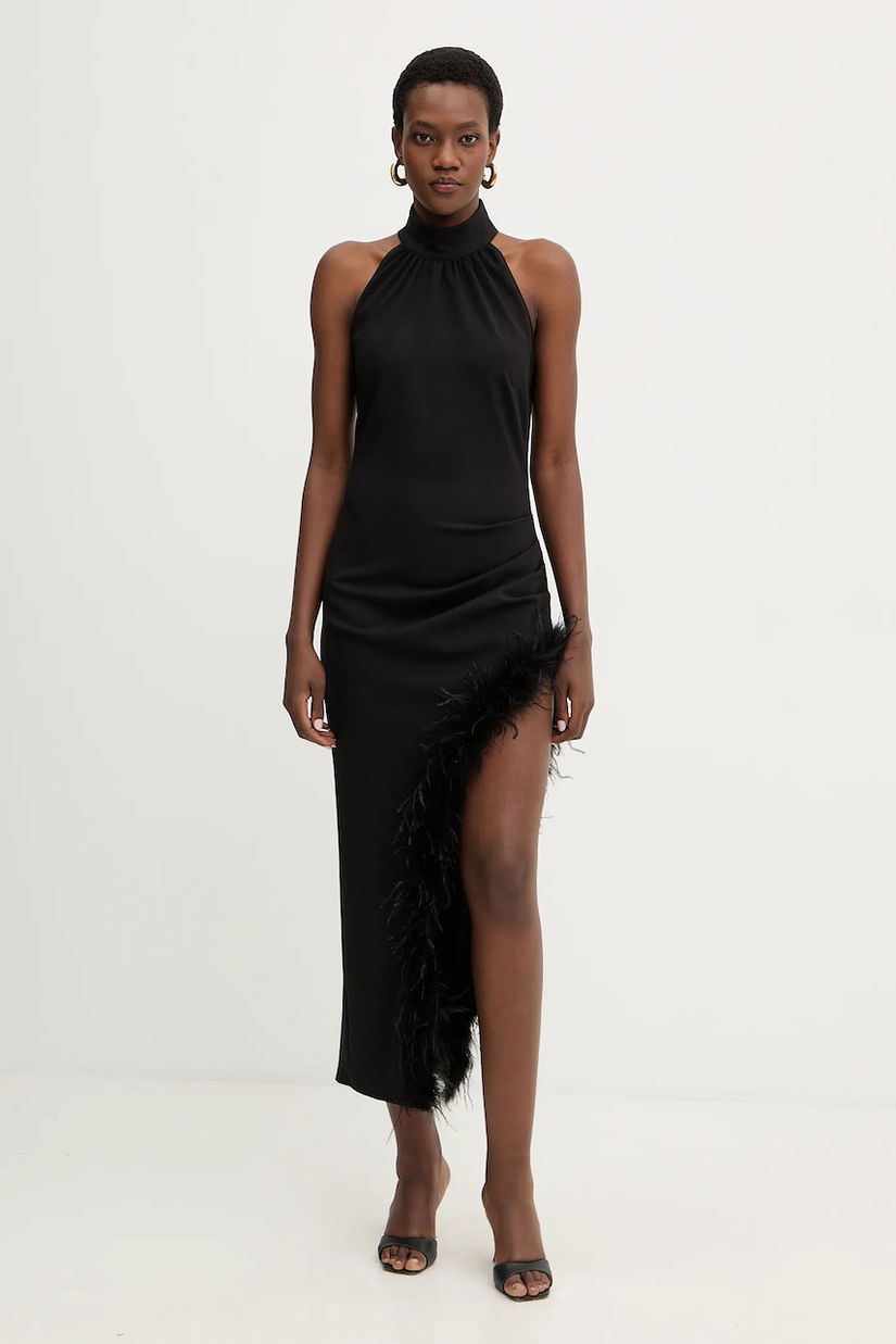 Haveone rochie culoarea negru, maxi, mulată, AVS-P067