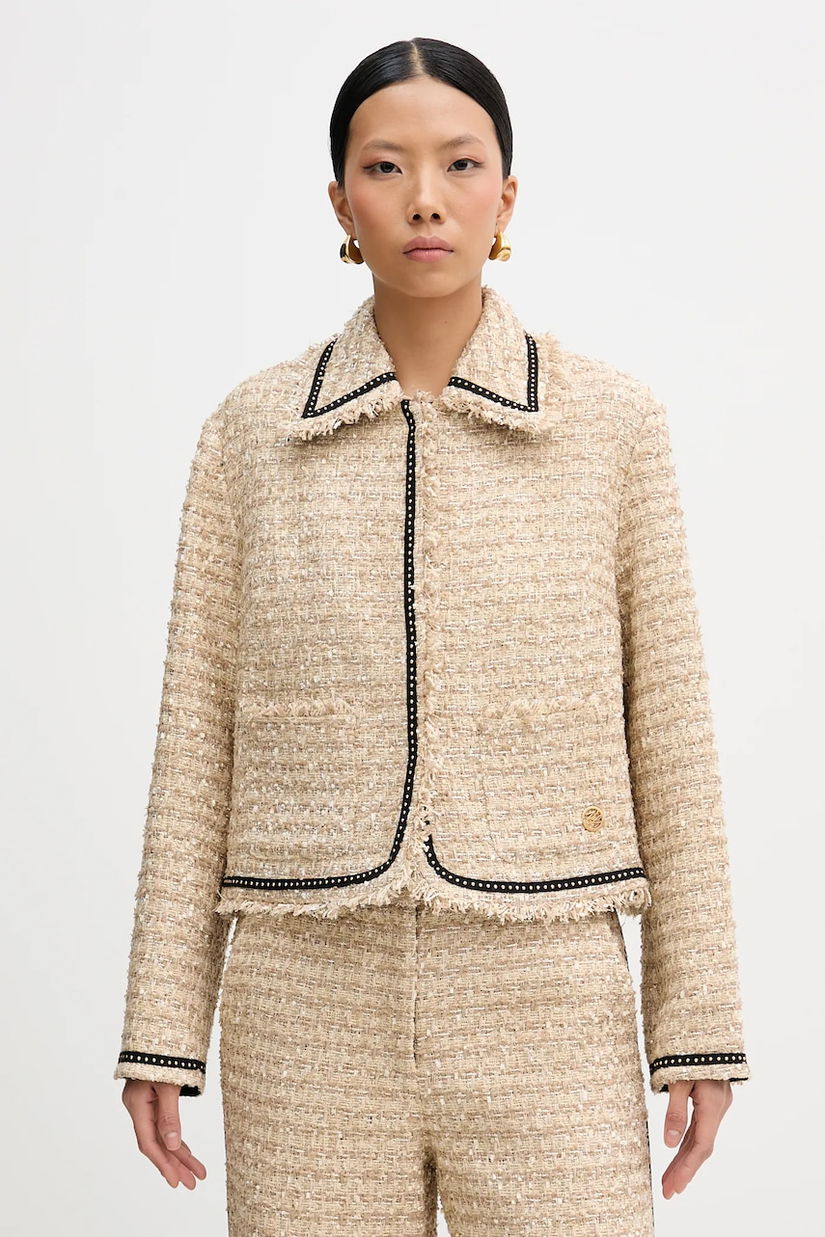 Karl Lagerfeld sacou culoarea bej, un singur rând de nasturi, melanj, B1W14004