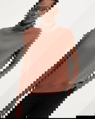 Karl Lagerfeld bluză culoarea maro, uni, B1W20011