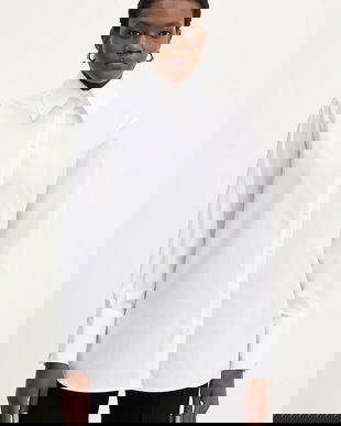 Karl Lagerfeld cămașă din bumbac culoarea alb, cu guler clasic, regular, B1W11010