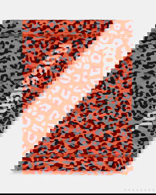 Rossignol fular împletit culoarea portocaliu, cu imprimeu, RLOMF02