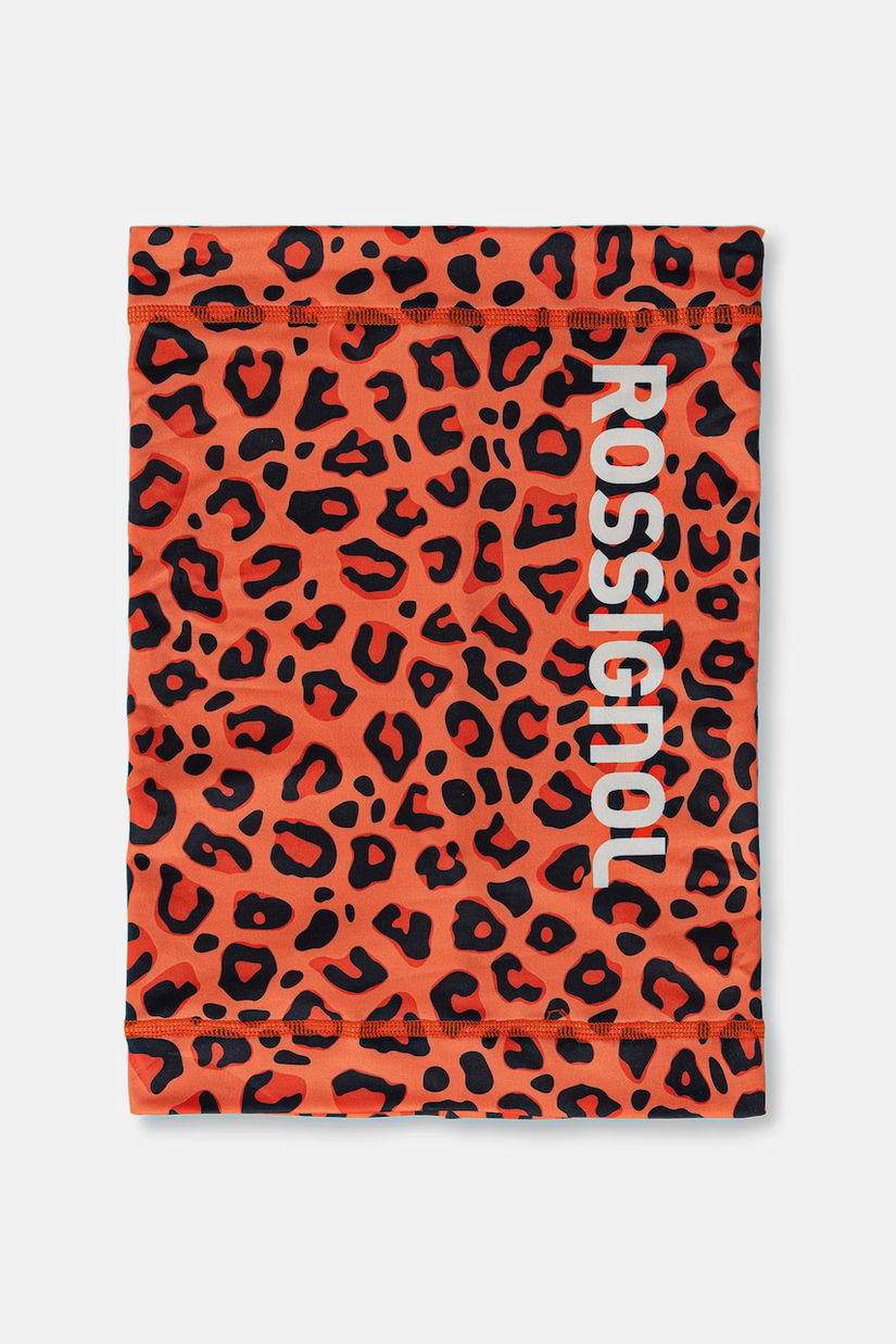 Rossignol fular împletit culoarea portocaliu, cu imprimeu, RLOMF02