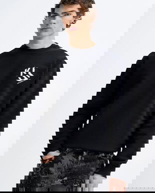 Karl Lagerfeld Jeans bluză culoarea negru, cu imprimeu, B1M20050