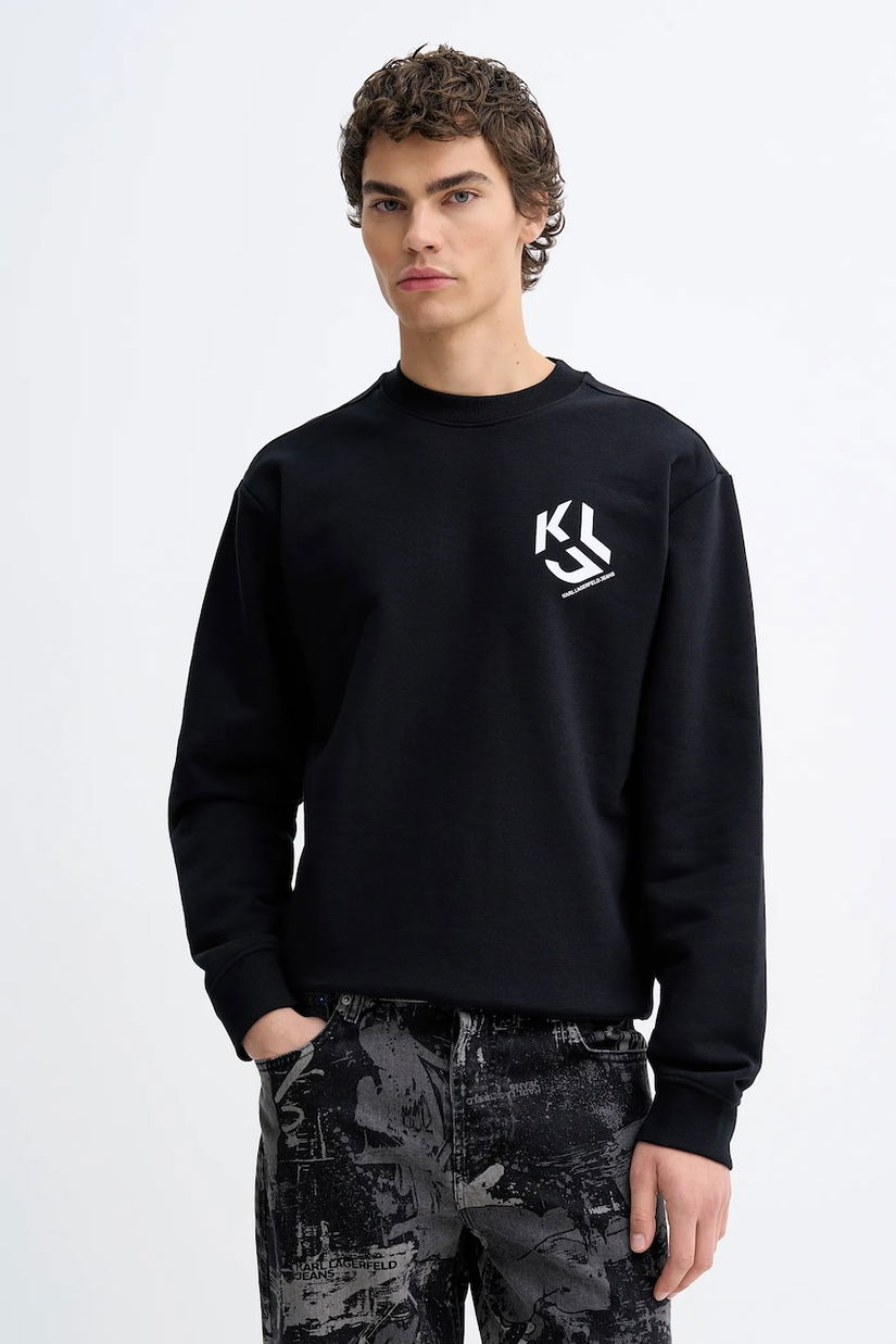 Karl Lagerfeld Jeans bluză culoarea negru, cu imprimeu, B1M20050