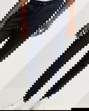 Michael Kors pantaloni de trening din bumbac culoarea bleumarin, uni, CR652VFHC4