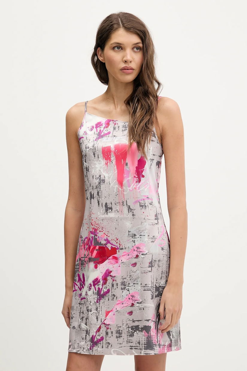 Karl Lagerfeld Jeans rochie culoarea gri, mini, evazați, B1W13033