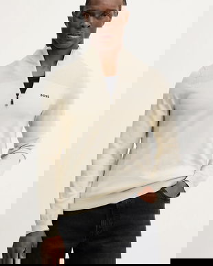 BOSS Green pulover din amestec de lână KN_Momentum-X QZ culoarea bej, light, cu turtleneck, 50547898