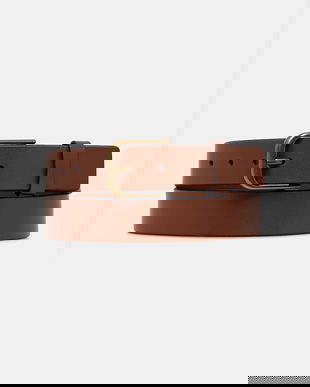 Tommy Jeans curea de piele culoarea maro, AM0AM13846