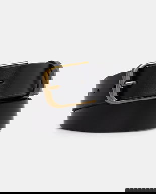 Tommy Jeans curea de piele culoarea negru, AM0AM13846