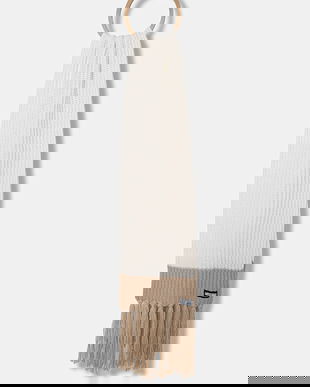 Moschino eșarfă de lână culoarea alb, uni, M3340 30840