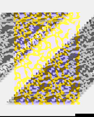 Rossignol fular împletit culoarea galben, cu imprimeu, RLOMF01