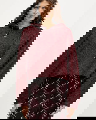 The Ragged Priest pulover culoarea bordo, călduros, RPAW251082KW