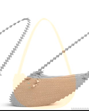 Tous geantă de mana din piele intoarsa Halfmoon culoarea bej, 2002359001