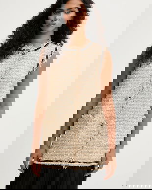 Karl Lagerfeld rochie din amestec de lână culoarea bej, mini, drept, B1W13008