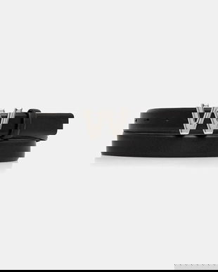 Weekend Max Mara curea de piele AWEST culoarea negru, 2615501034600