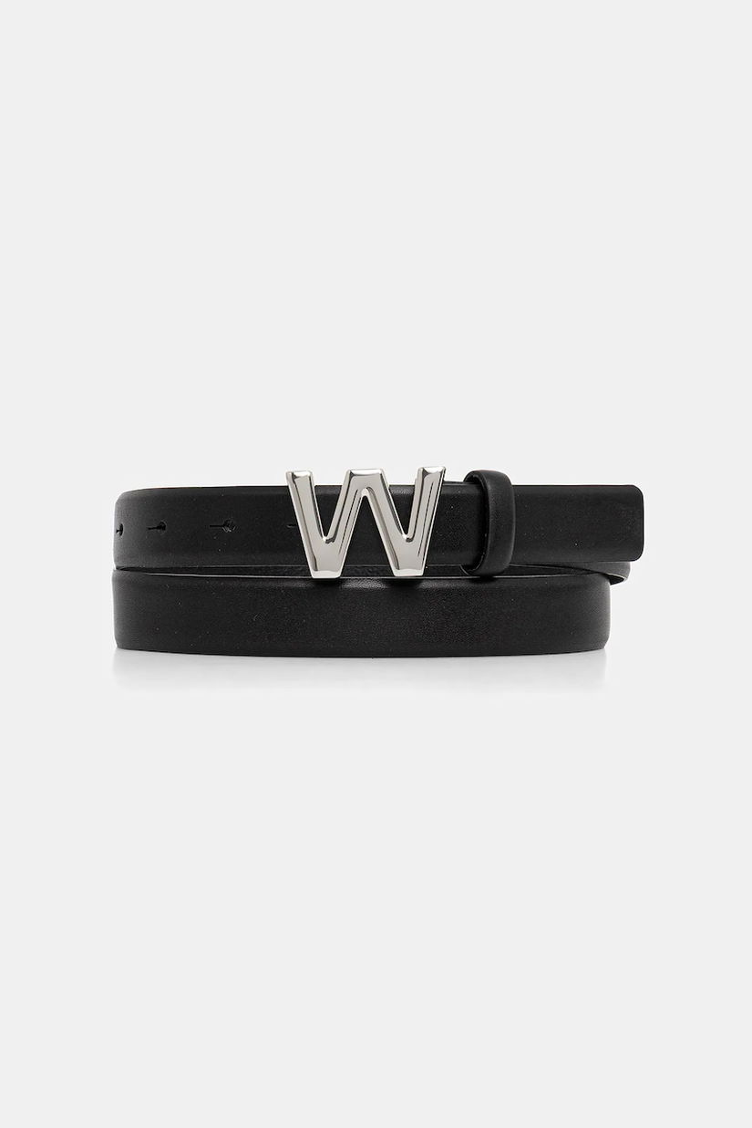 Weekend Max Mara curea de piele AWEST culoarea negru, 2615501034600