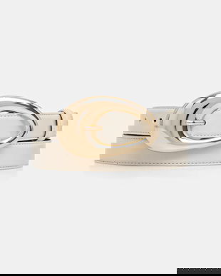 Marella curea de piele MLACANDITI culoarea bej, 2613501026200