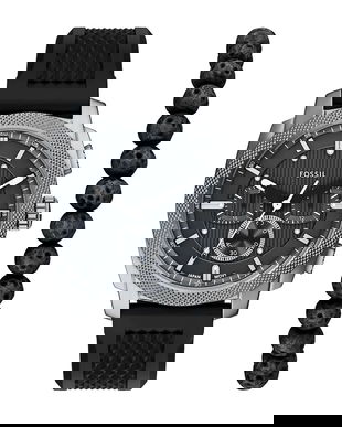 Fossil ceas și brățară culoarea negru, FS6145SET