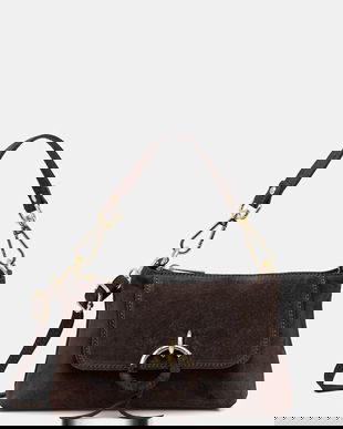 Answear.LAB geanta de mana din piele intoarsa culoarea maro