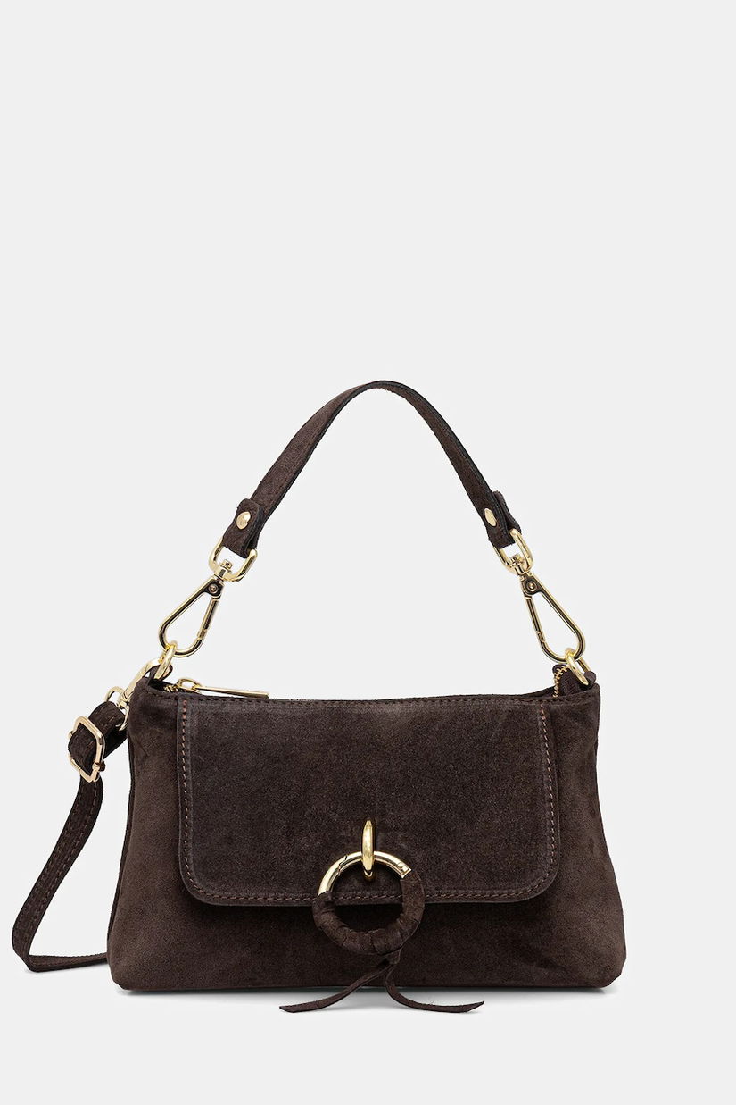 Answear.LAB geanta de mana din piele intoarsa culoarea maro