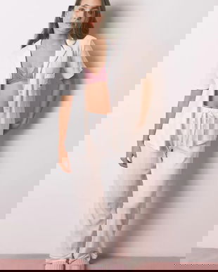 women'secret pijamale din bumbac culoarea bej, 3132250