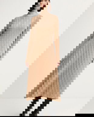 Pedro del Hierro rochie culoarea bej, midi, evazati, 6192940