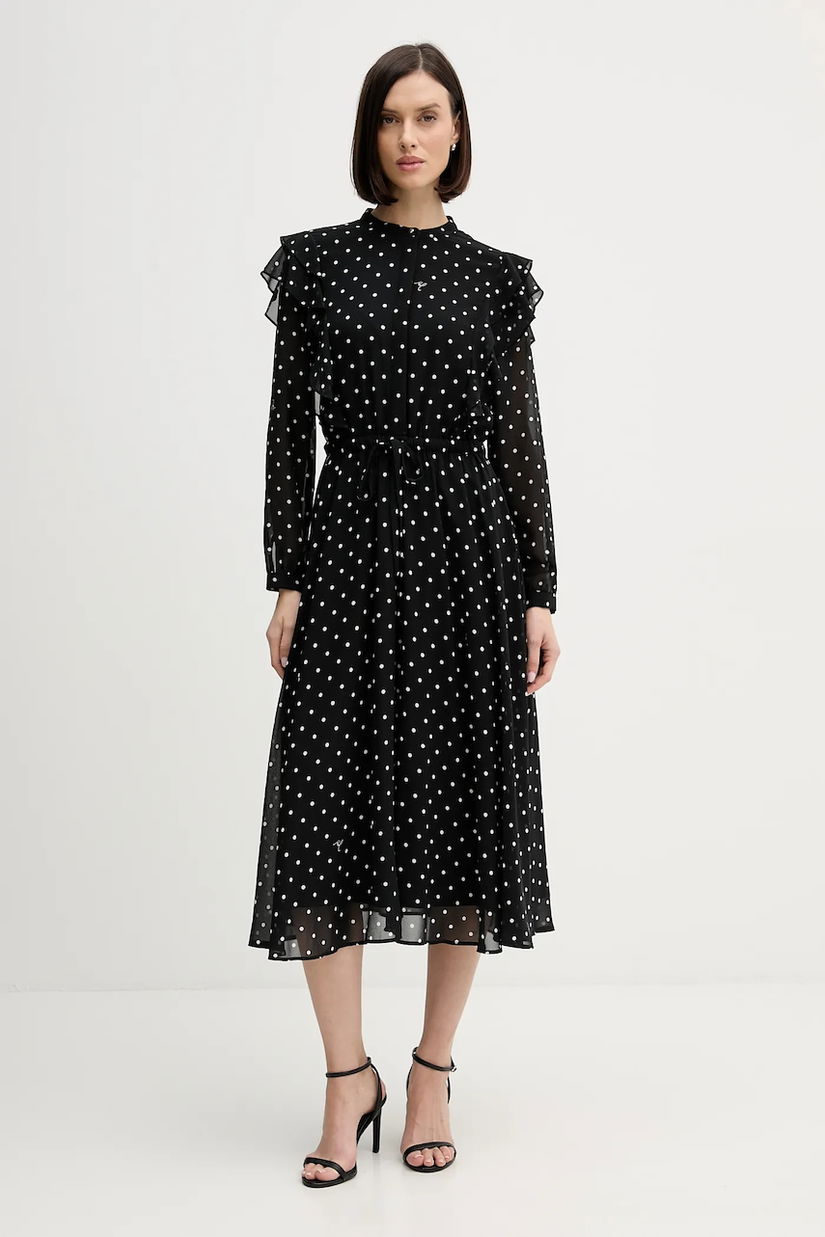 Joop! rochie culoarea negru, midi, evazati, 30100092