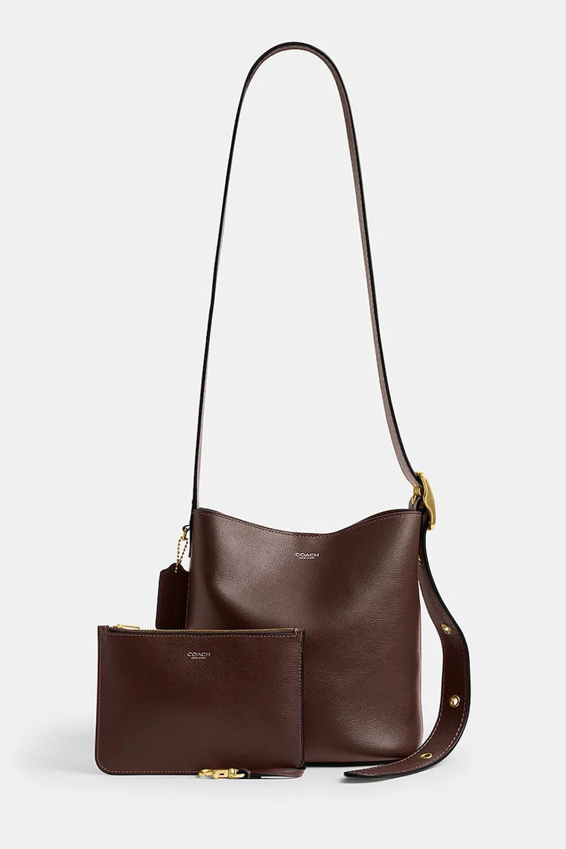 Coach geantă de piele Bleecker Bucket Bag 21 culoarea maro, CCX07