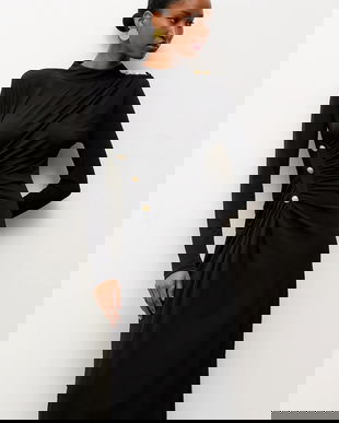 Answear.LAB rochie culoarea negru, maxi, mulata