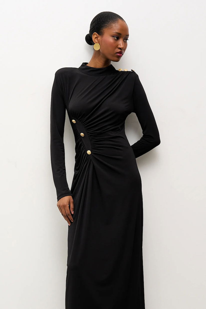 Answear.LAB rochie culoarea negru, maxi, mulata