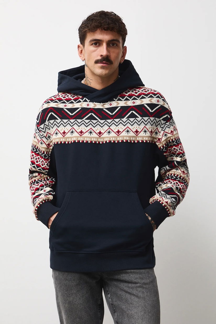 Medicine bluza culoarea albastru marin, cu glugă, modelator