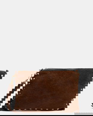 Answear.LAB geanta de mana din piele intoarsa culoarea maro