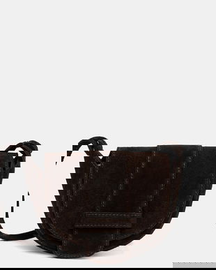 Answear.LAB geanta de mana din piele intoarsa culoarea maro