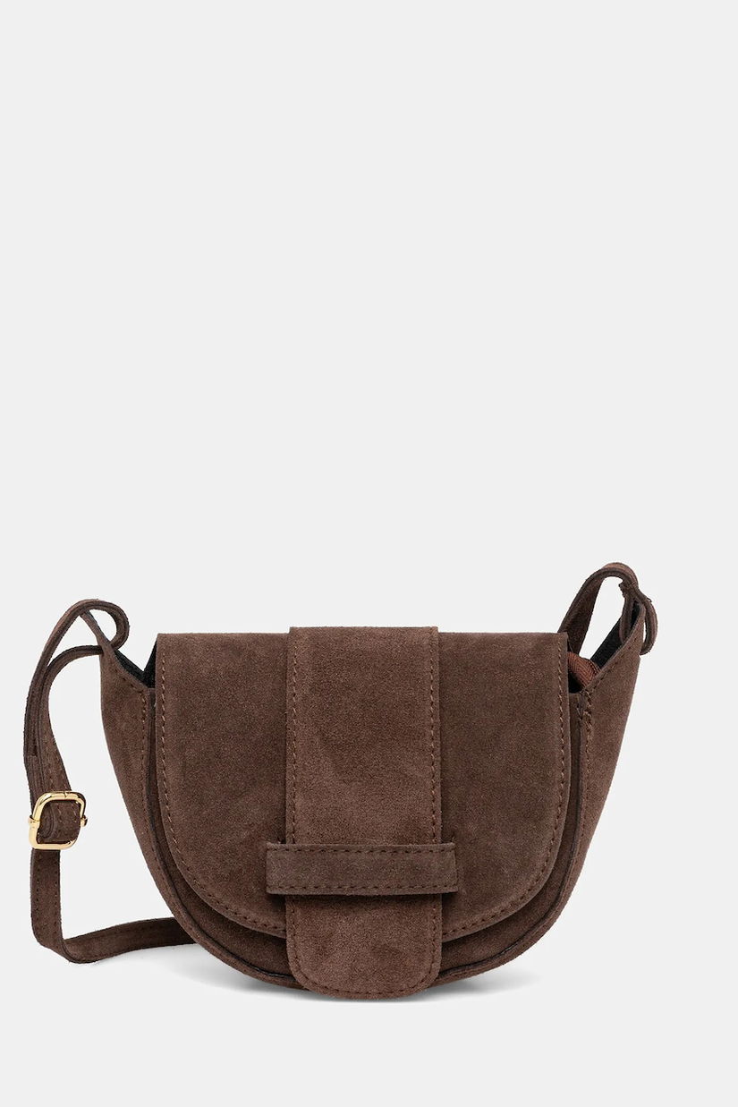 Answear.LAB geanta de mana din piele intoarsa culoarea maro