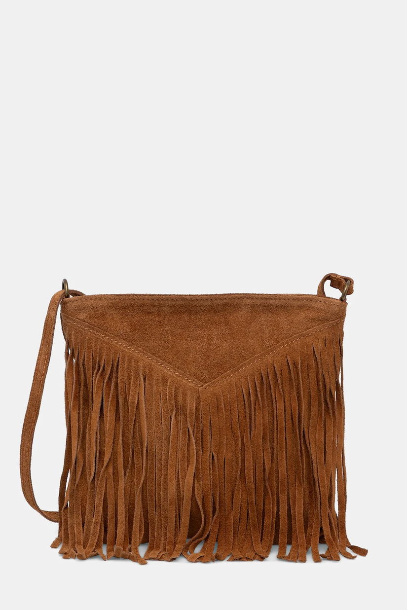 Answear.LAB geanta de mana din piele intoarsa culoarea maro