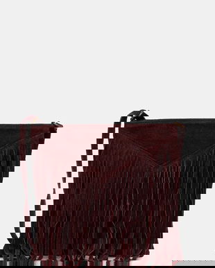 Answear.LAB geanta de mana din piele intoarsa culoarea bordo