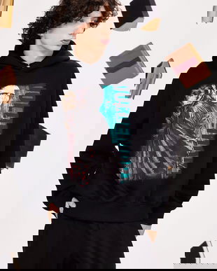 Medicine bluza culoarea negru, cu glugă