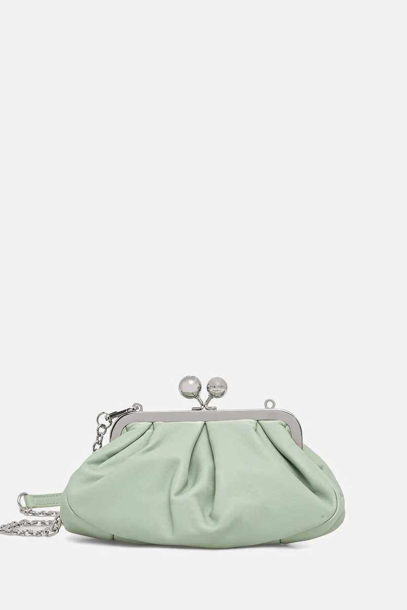 Weekend Max Mara poșetă de piele PRATI culoarea verde, 2615511164600