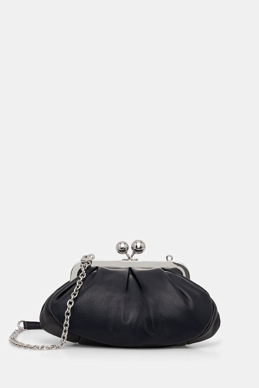 Weekend Max Mara poșetă de piele PRATI culoarea bleumarin, 2615511164600