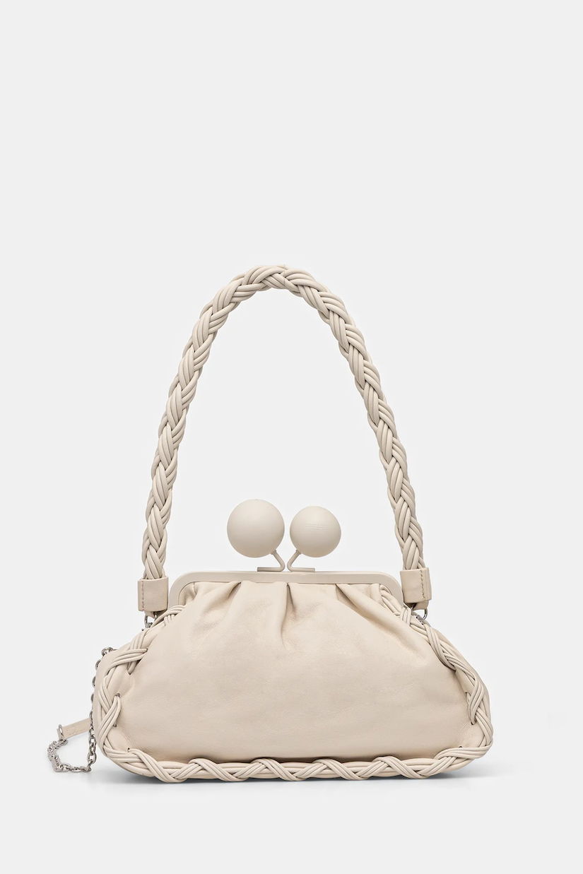 Weekend Max Mara poșetă de piele ALECITO culoarea bej, 2615511144600