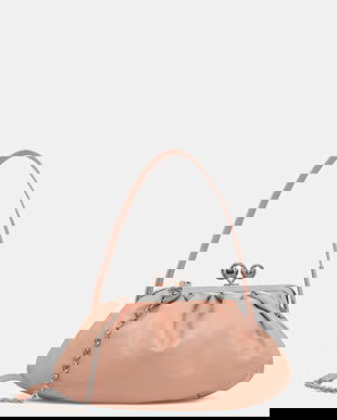 Weekend Max Mara poșetă de piele CUBICO culoarea roz, 2615511174600