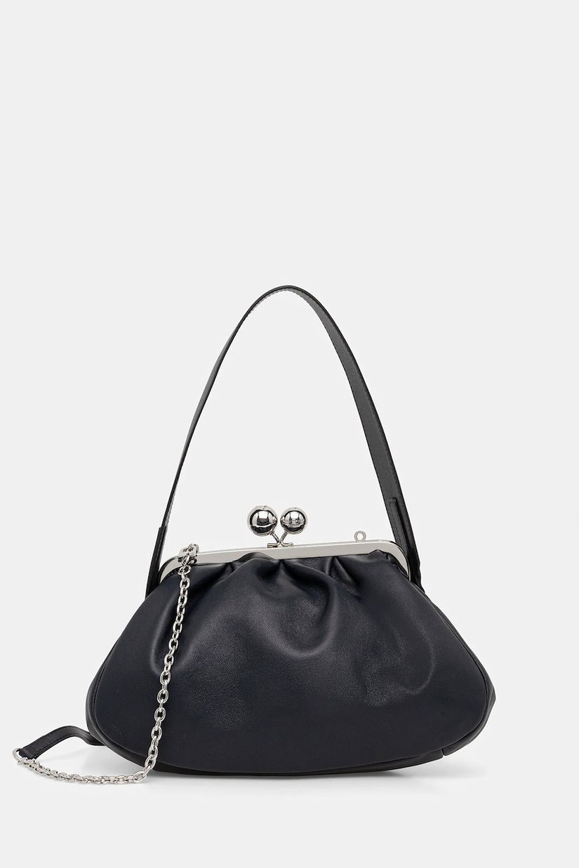 Weekend Max Mara poșetă de piele CUBICO culoarea bleumarin, 2615511174600