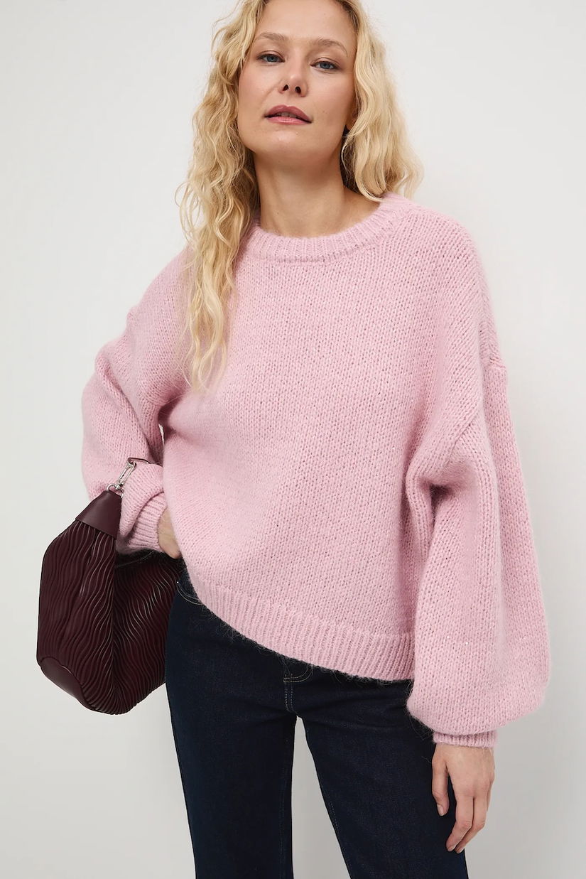 Medicine pulover culoarea roz, călduros